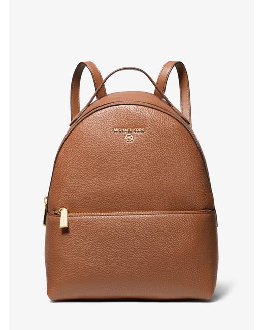 Michael Kors Brown Valerie Medium Pebbled Leather Backpack
