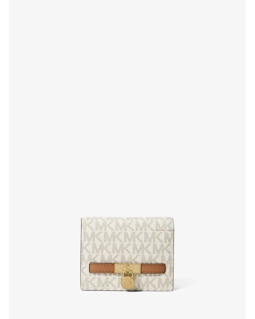 Michael Kors White Hamilton Moderne Small Signature Logo Wallet