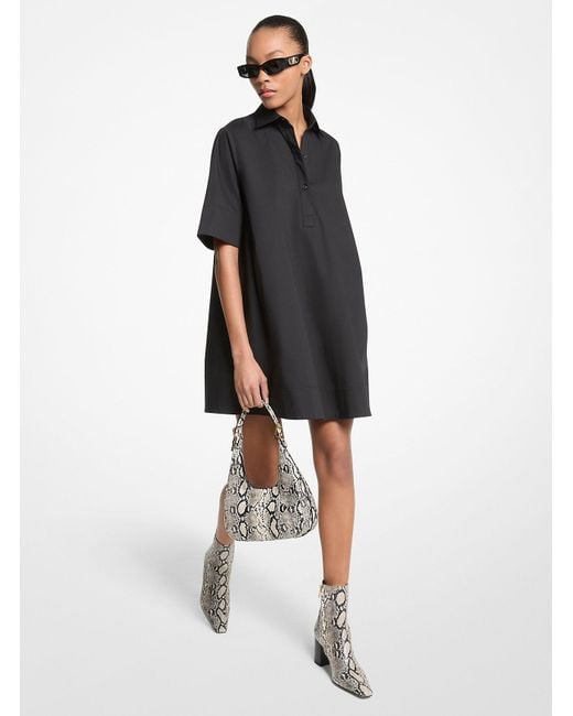 MICHAEL Michael Kors White Mk Stretch Cotton Poplin Shirtdress