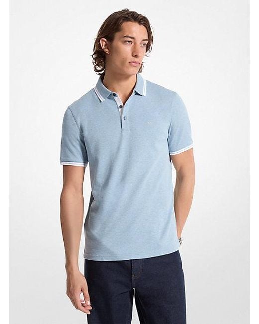 Michael Kors Mk Greenwich Cotton Polo Shirt in Blue for Men Lyst UK