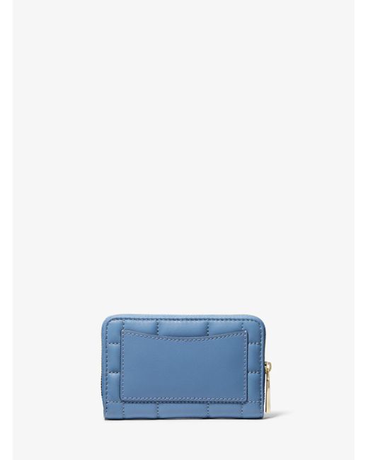 Michael Kors Blue Mk Small Quilted Leather Wallet