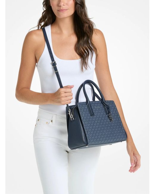 MICHAEL Michael Kors Blue Laila Medium Satchel