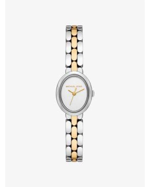 Michael Kors White Mini Maude Two-Tone Watch