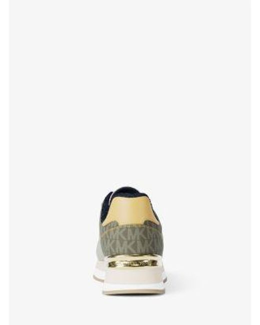 Michael Kors White Hattie Mixed-Media Trainer