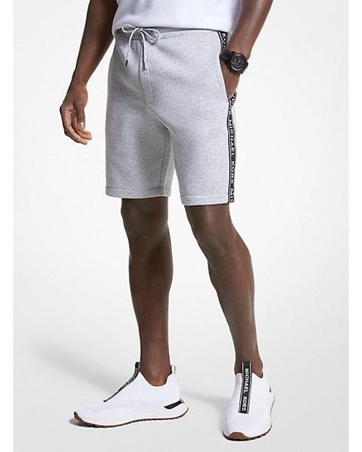 Michael Kors Gray Logo Tape Cotton Blend Shorts for men