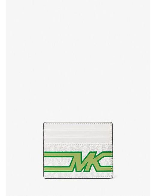 Michael Kors Green Cooper Graphic Logo Tall Card Case for men