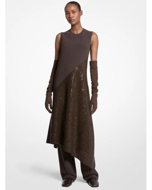 Michael Kors Brown Suede Opera Gloves