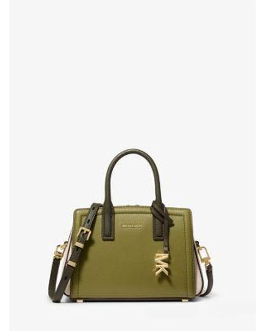 Michael Kors Green Mk Laila Extra-Small Pebbled Leather Crossbody Bag