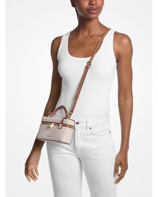 Mk Borsa A Tracolla Jana Convertibile Extra-Small Con Logo di Michael Kors in Natural