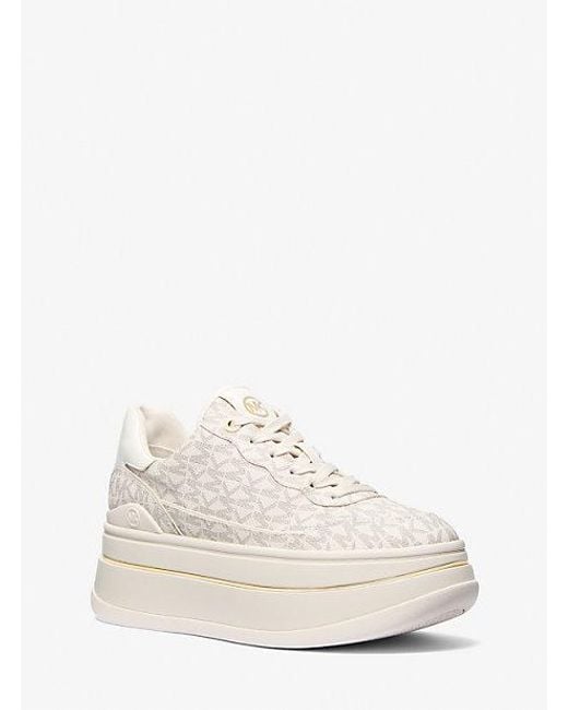 MICHAEL Michael Kors White Mk Hayes Signature Logo Platform Trainers
