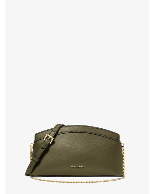 MICHAEL Michael Kors Green Mk Athena Small Leather Convertible Clutch