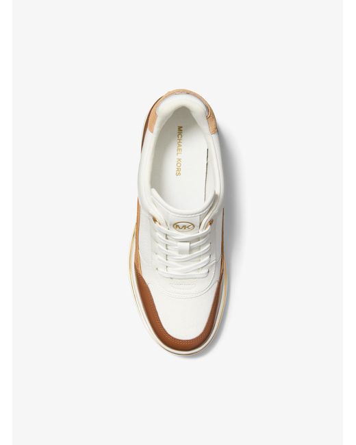 MICHAEL Michael Kors White Mk Emmy Leather Wedge Trainer