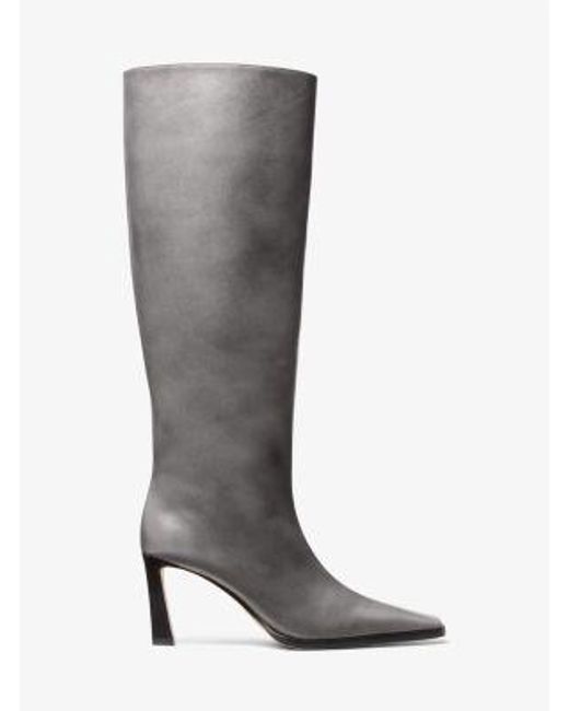 Michael Kors White Darrah Burnished Leather Boot