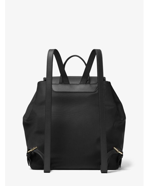 Michael Kors Black Mk Cara Large Nylon Backpack
