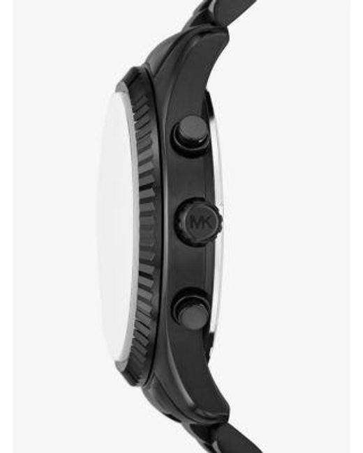 Michael Kors Gray Lexington Chronograph Ion Plated Stainless Steel Watch 44mm for men