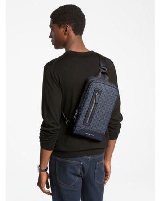 Michael Kors Blue Cooper Signature Logo Sling Pack for men
