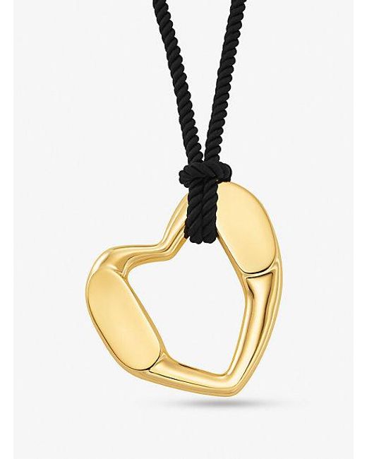 Michael Kors Metallic Precious Metal-plated Brass Heart Necklace