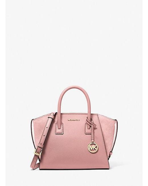 Michael Kors Pink Avril Small Pebbled Leather Satchel