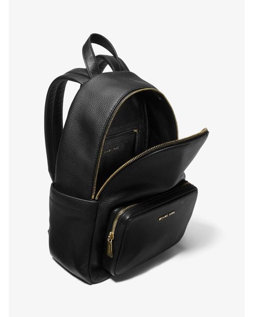 MICHAEL Michael Kors Black Mk Tanner Medium Pebbled Leather Backpack