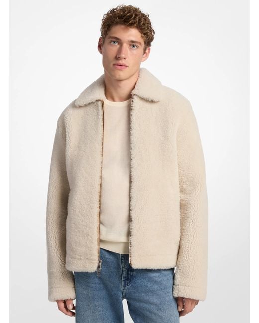 Michael Kors Natural Shearling Shirt Jacket for men