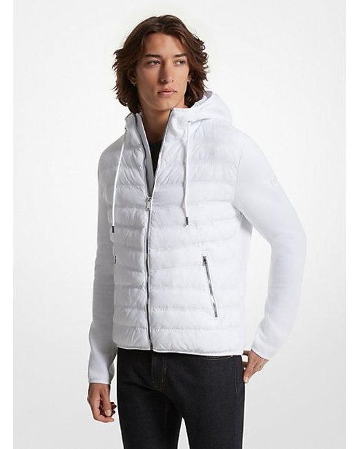 Michael Kors White Galway Quilted Mixed-media Jacket for men