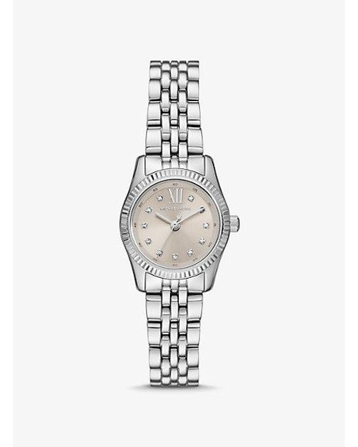 Michael Kors White Petite Lexington Pavé-Tone Watch