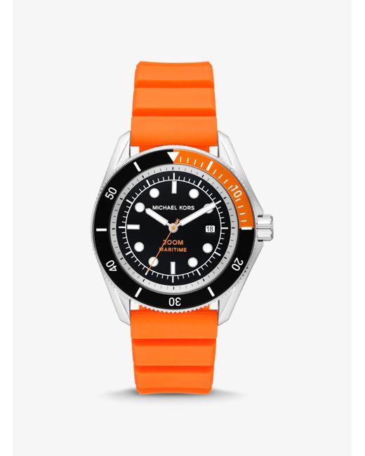 Michael Kors Orange Mk Oversized Maritime Silicone Watch for men