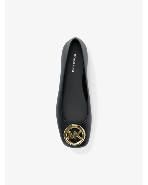MICHAEL Michael Kors White Mk Milan Leather Ballet Flat