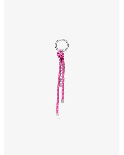 Michael Kors White Tone And Speckled Cord Bag Charm