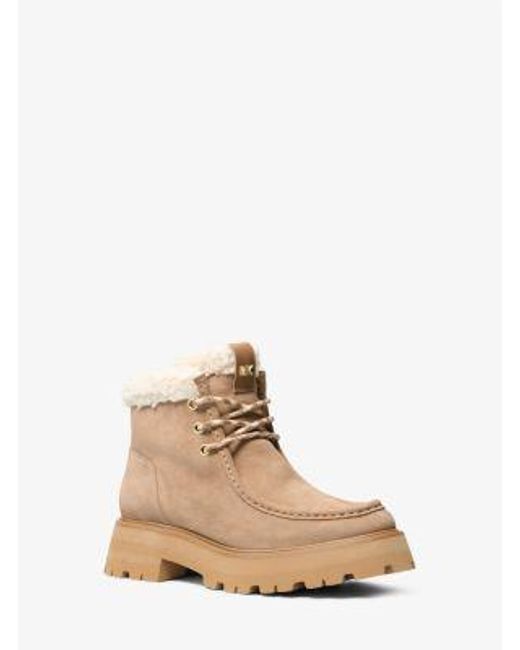Michael Kors Natural Cade Fleece-Lined Suede Ankle Boot