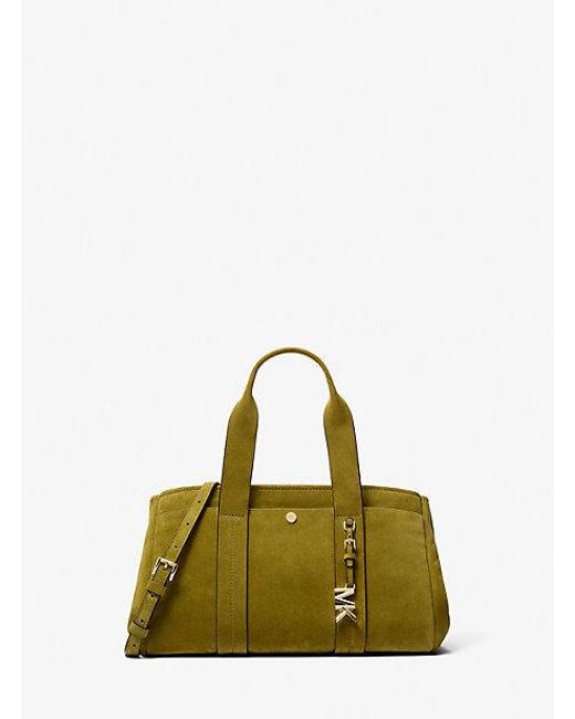 Michael Kors Green Romee Small Suede Satchel