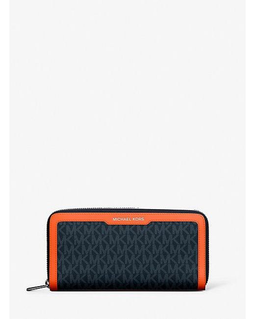 Michael Kors White Cooper Signature Logo Zip-Around Wallet for men