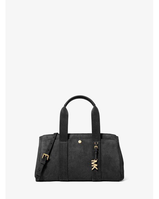 MICHAEL Michael Kors Black Mk Romee Small Suede Satchel