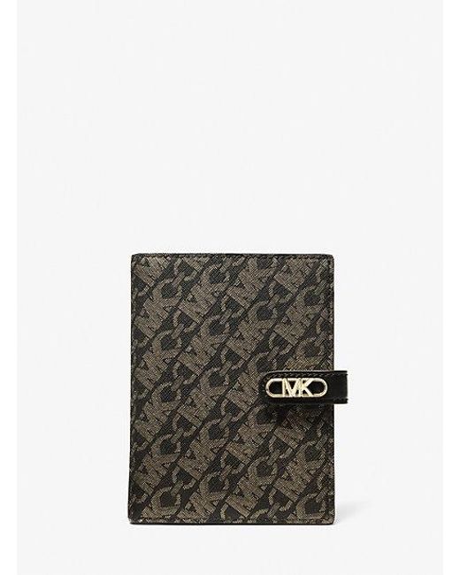 MICHAEL Michael Kors Mk Metallic Empire Signature Logo Passport Wallet