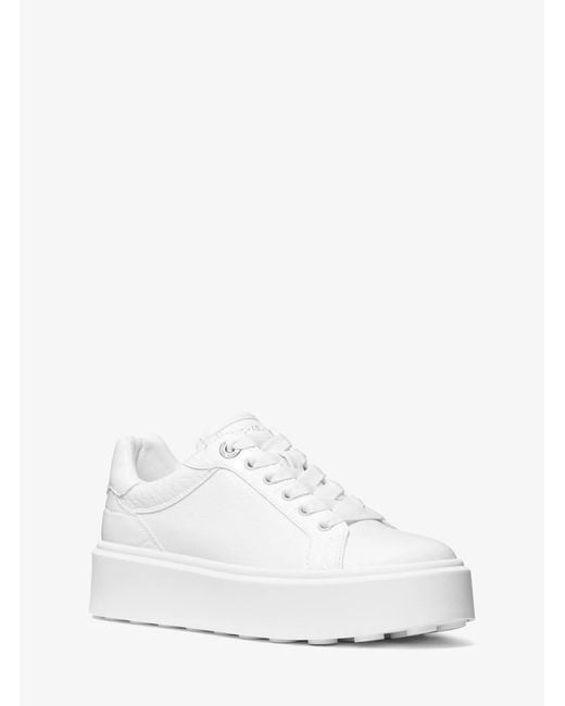 Michael Kors Outlet White Mk Romey Platform Trainers
