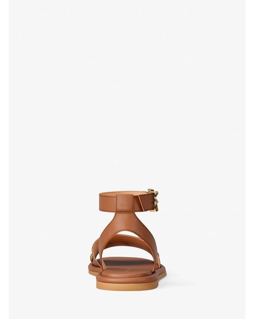 Michael Kors Brown Rosetta Studded Leather Sandal