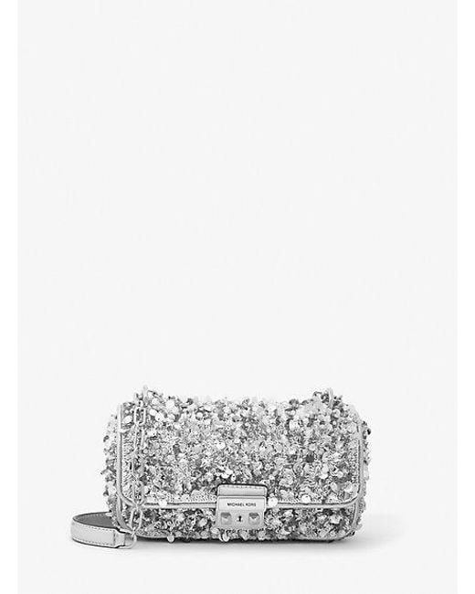 Michael Kors White Limited-edition Tribeca Small Hand-embellished Shoulder Bag