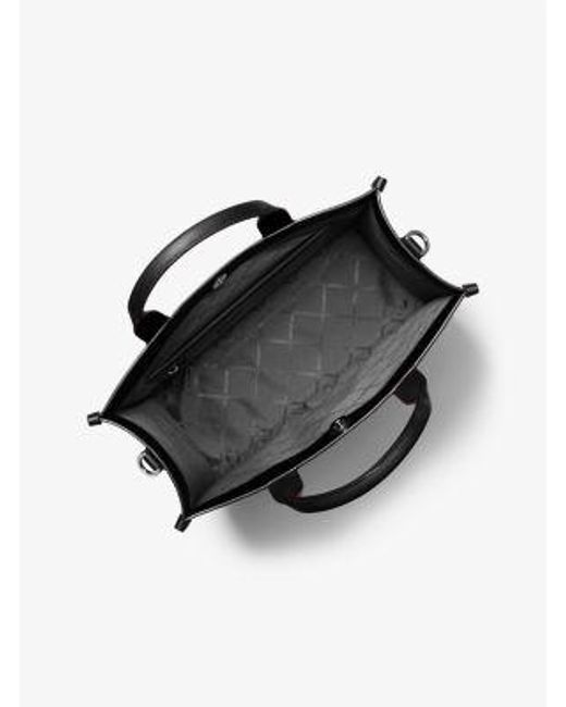Michael Kors Black Mk Hudson Pebbled Leather Tote Bag for men