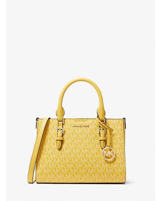 Michael Kors Yellow Charlotte Small 2-in-1 Signature Logo Satchel