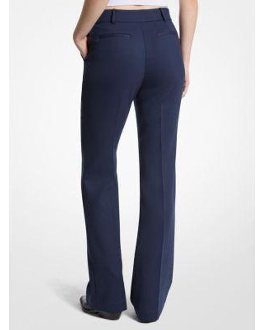 Michael Kors Blue Bootcut Stretch Wool Blend Pants