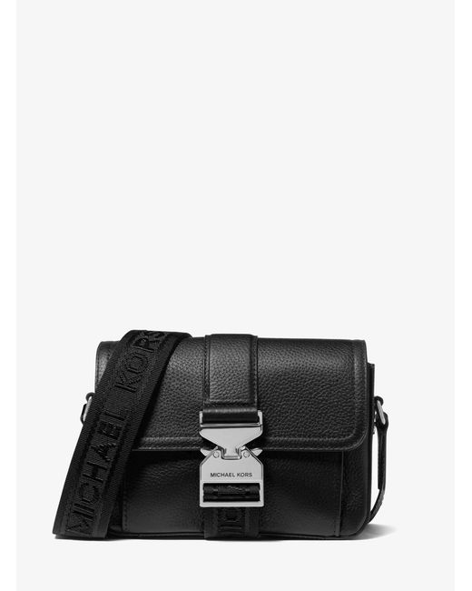 Michael Kors Black Hudson Pebbled Leather Crossbody Bag for men