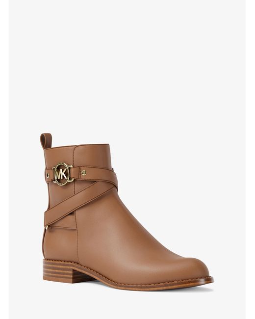 MICHAEL Michael Kors Brown Mk Rory Leather Ankle Boot