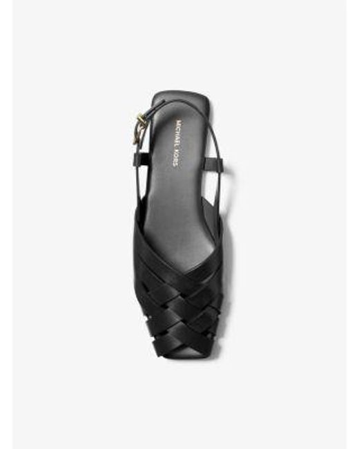 MICHAEL Michael Kors Black Mk Irene Woven Leather Slingback Sandal