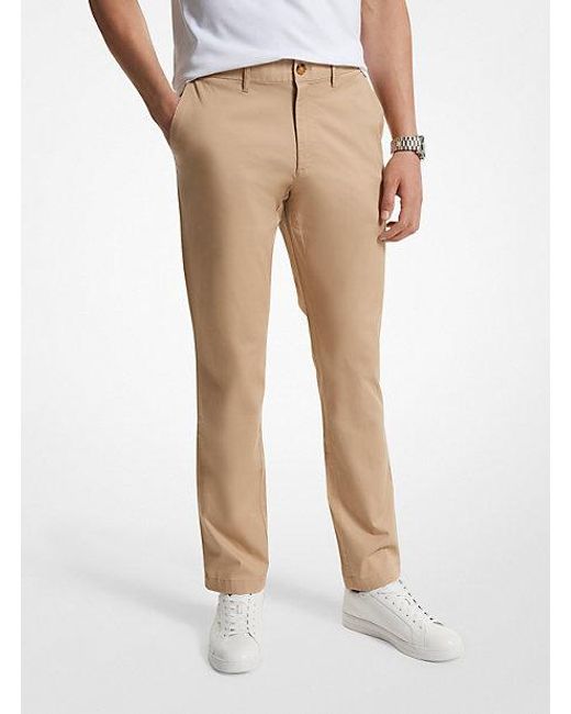 Michael Kors Natural Slim-fit Cotton Blend Chino Pants for men