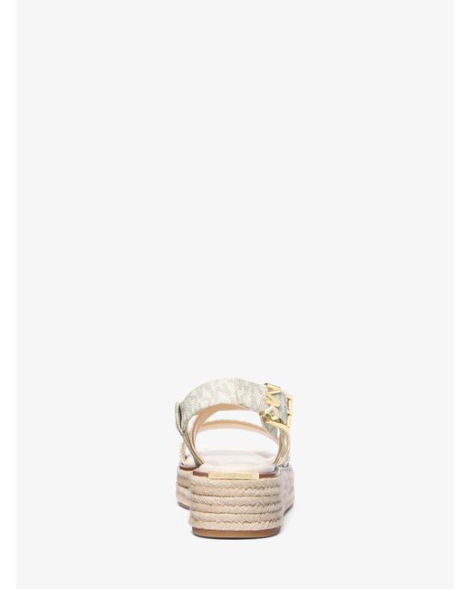 MICHAEL Michael Kors Natural Lynn Signature Logo Platform Espadrille Sandal