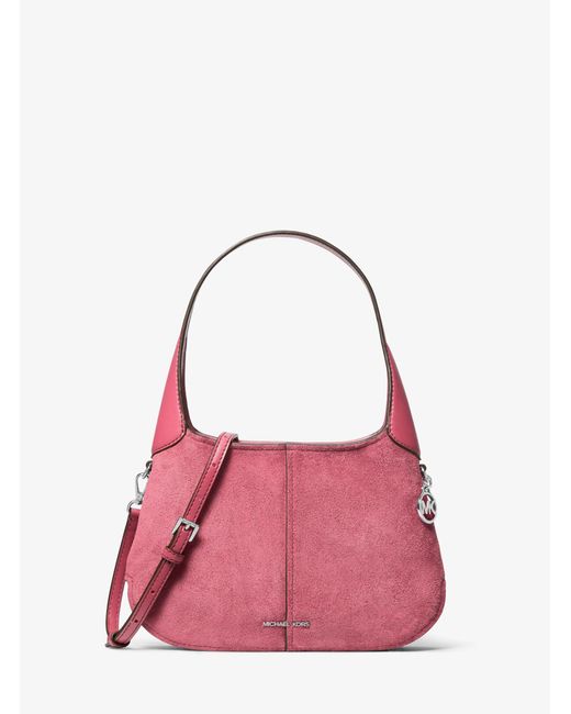MICHAEL Michael Kors Pink Mk Alice Small Suede Shoulder Bag