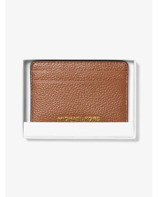 MICHAEL Michael Kors Natural Mk Pebbled Leather Card Case
