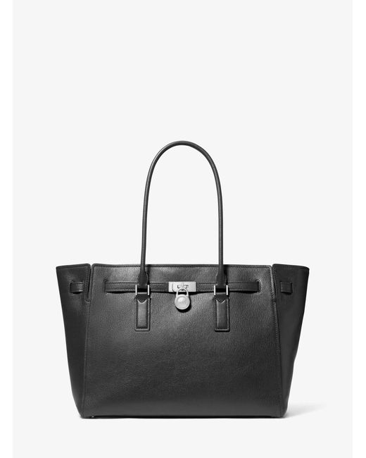 MICHAEL Michael Kors Black Mk Hamilton Moderne Large Leather Tote Bag