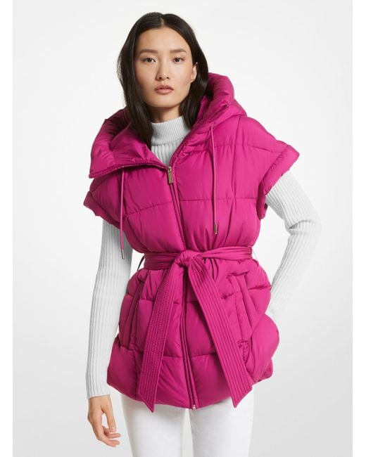 Michael Kors Pink Mk Quilted Puffer Vest
