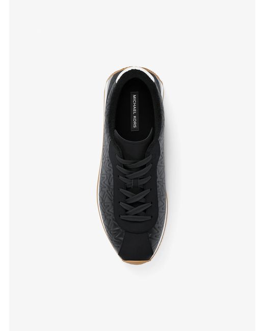MICHAEL Michael Kors Black Mk Rhodes Quilted Logo Leather Trainer